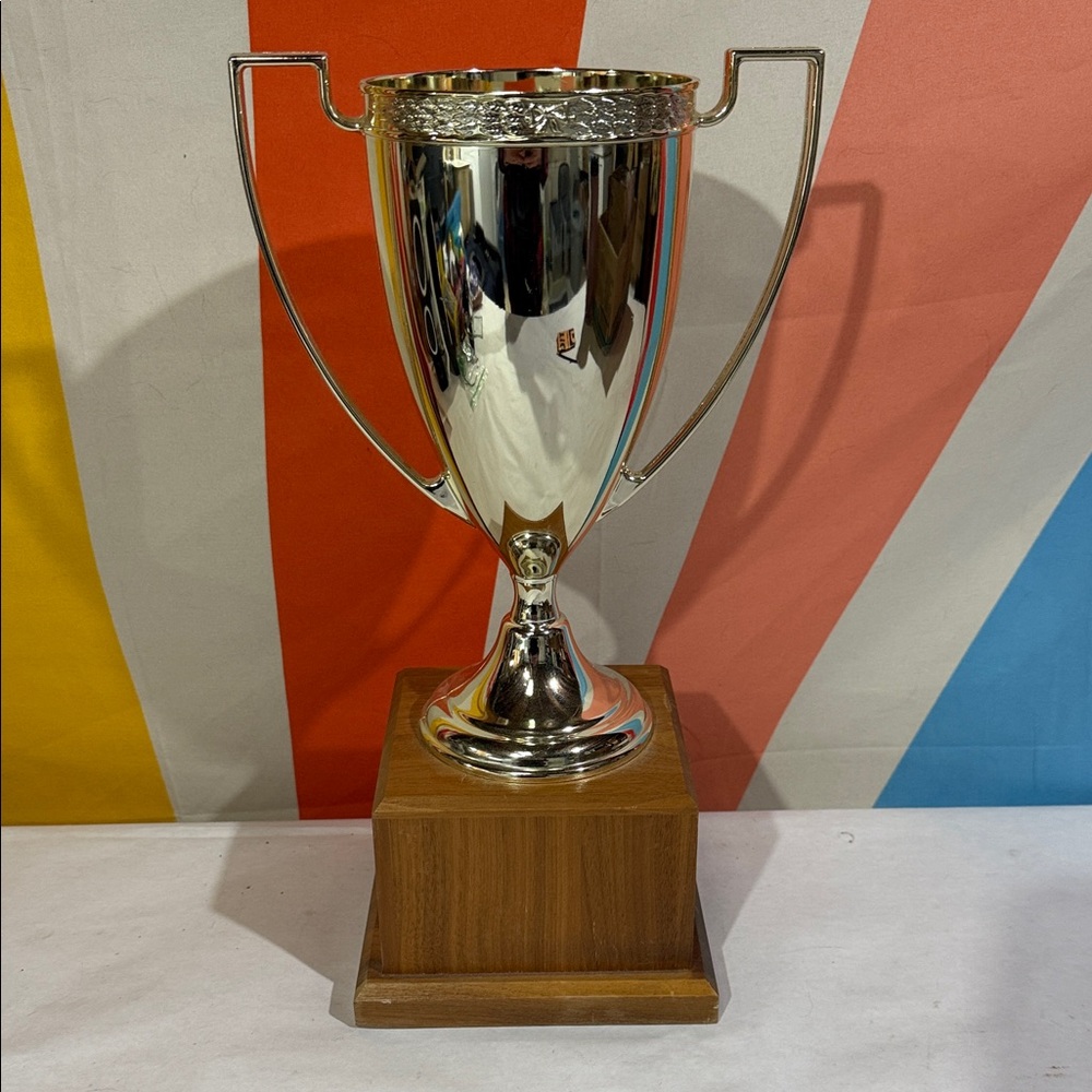 Gold tone Trophy with Wooden Base